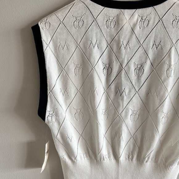 Anthropologie Maeve Violette Icon Logo Vest | Black & White | Size Small | NWT - Picture 13 of 16